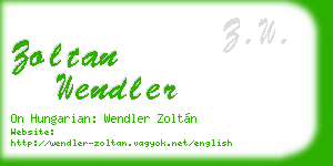 zoltan wendler business card