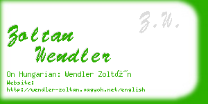 zoltan wendler business card